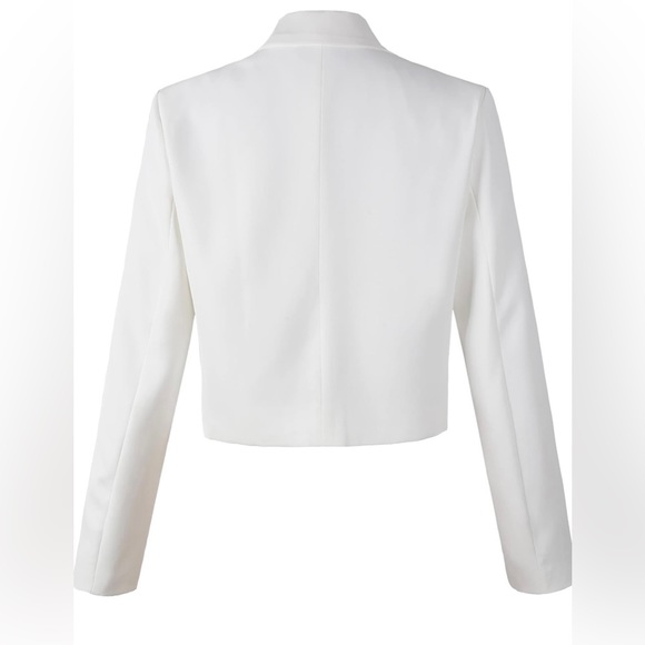 Beninos Women's Double Breasted Crop Blazer Jacket - S - Cream - Picture 3 of 7